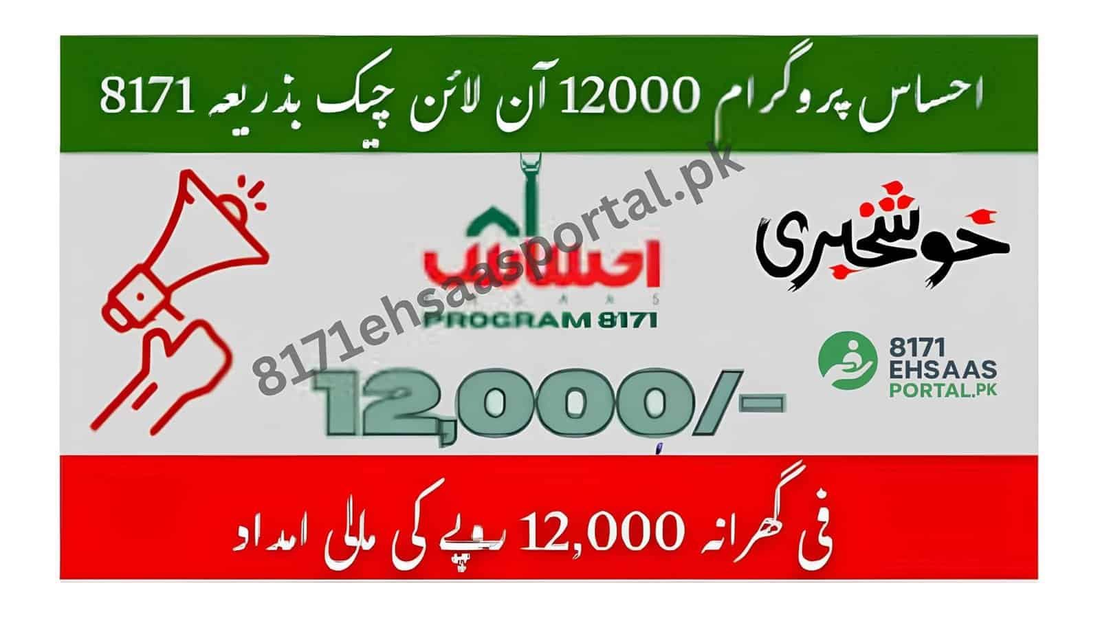Check your CNIC and payment status for Ehsaas 12000 online via portal.